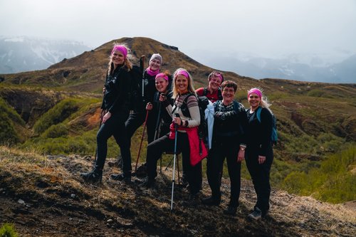 Ladies hiking